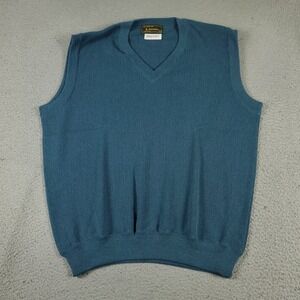 Peru Unlimited Vest Mens Size 2XL Blue Alpaca Wool Pullover Sweater V Neck
